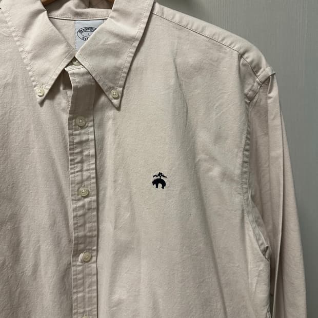 브룩스브라더스 크림 코튼 셔츠[L]