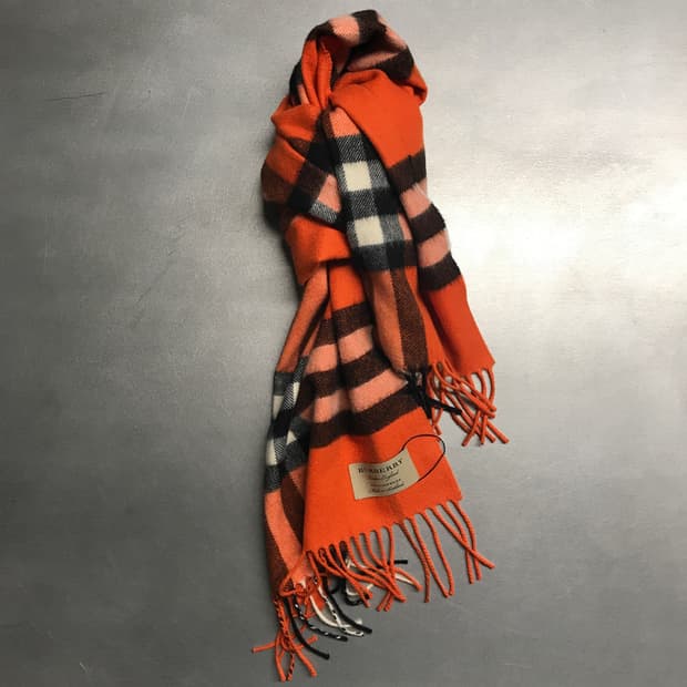 버버리 정품 캐시미어 머플러 오렌지