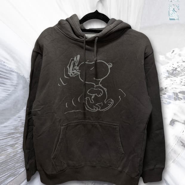 PEANUTS 스누피 후드 차콜 [M]
