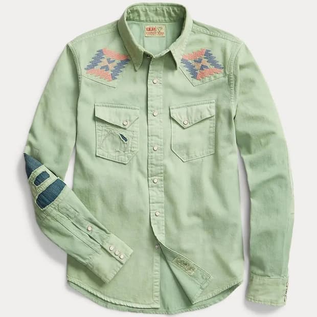 RRL 자수 웨스턴 셔츠 M