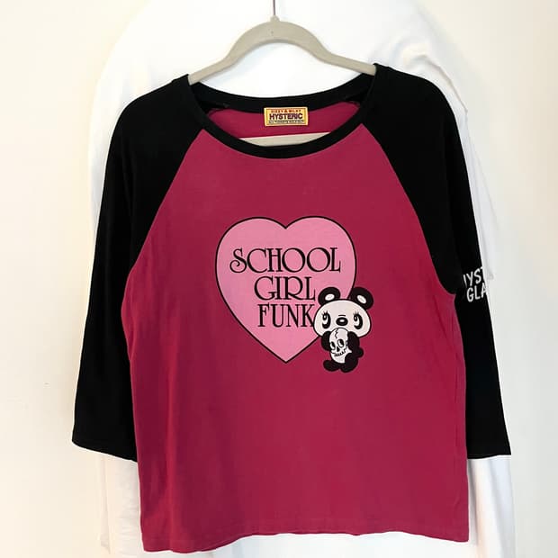 히스테릭 글래머 스쿨 걸 펑크 하트 팬더 나그랑 롱 슬리브 긴팔 티셔츠