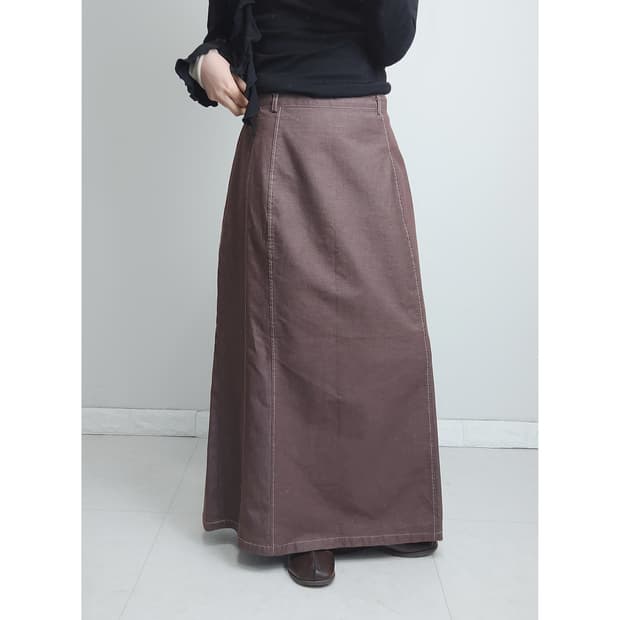 스티치 롱 스커트