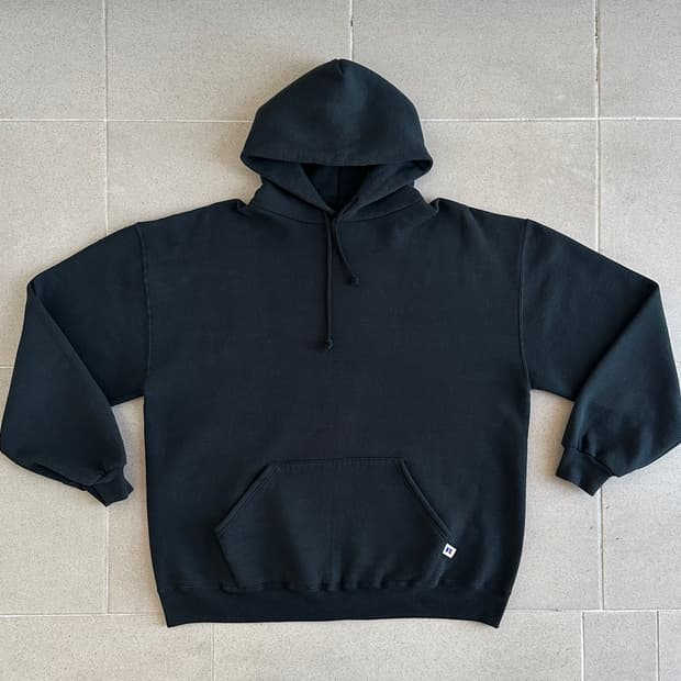 90s 빈티지 러셀 후드 블랙 XL USA