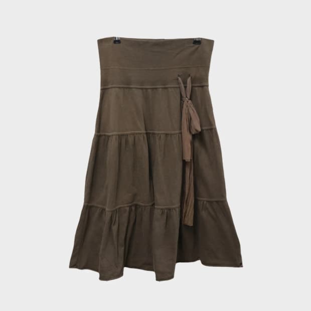 차오패닉 발레코어 셔링 캉캉 미디스커트 61854