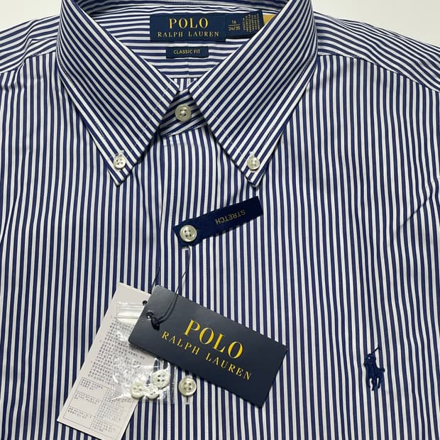 (새제품) polo 폴로 랄프로렌 클래식핏 블루 스트라이프 셔츠