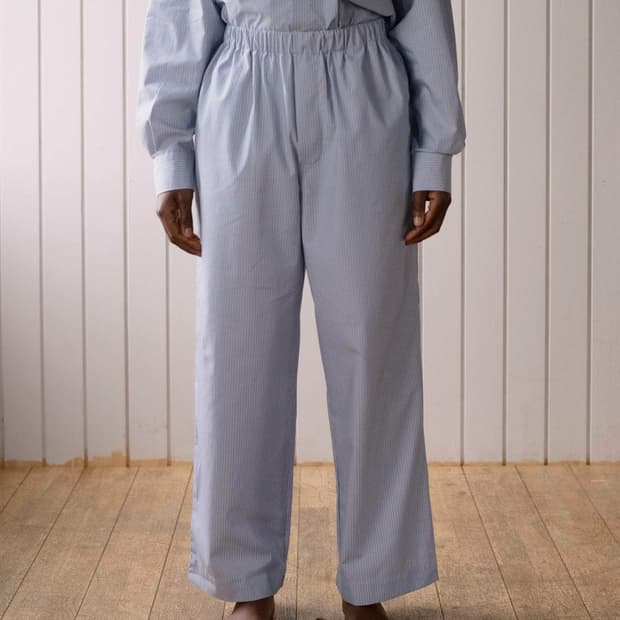 [XS,S,M]베이스레인지 Claude 오가닉 스트라이프 팬츠/블루