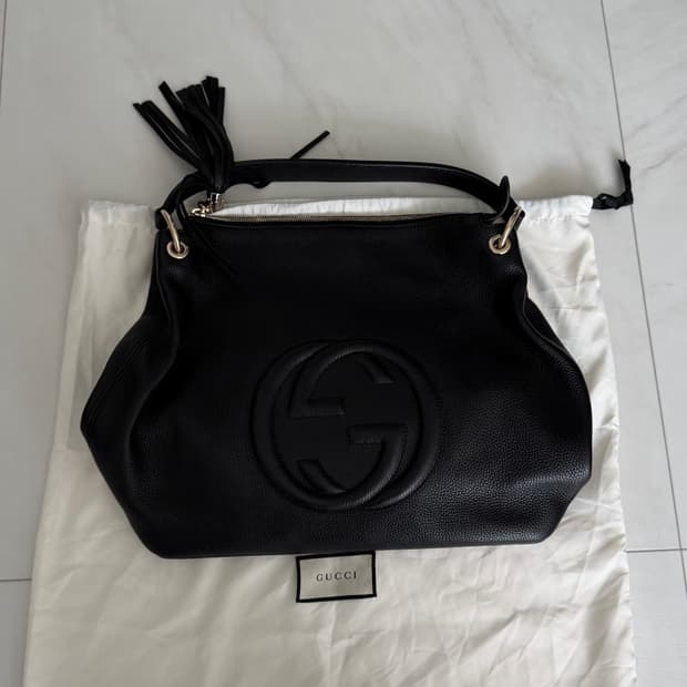 GUCCI 구찌 소호 블랙 레더백