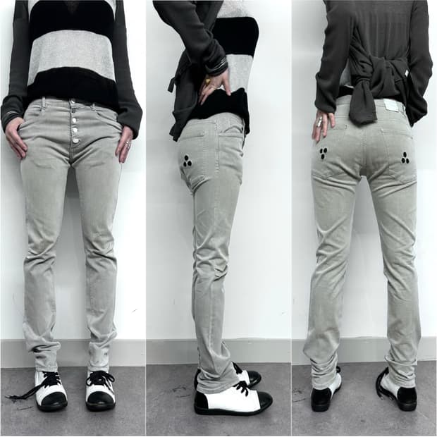 Abraham K Hangul Slim Button Fly Washed 