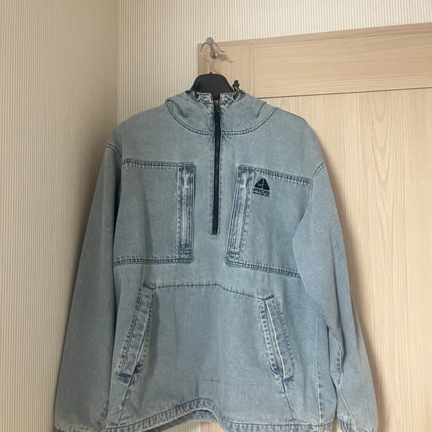 슈프림X나이키 ACG 데님 풀오버 워시드 블루