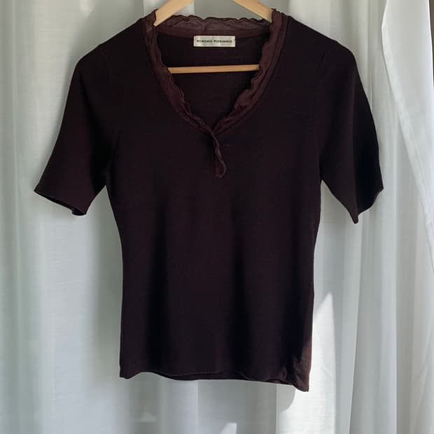 Hiroko Koshino lace frill half shirts