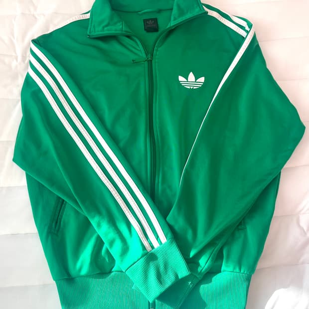 아디다스 초록 초흰 그린 트랙탑 져지 집업 100