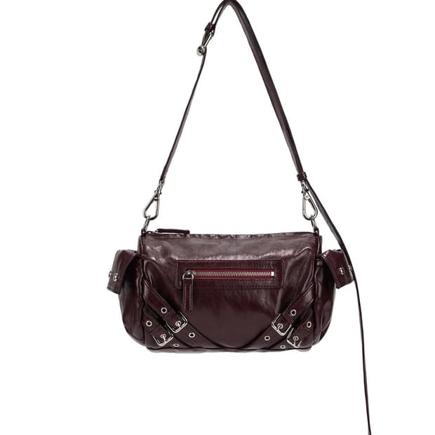다이닛 스터드 포켓 숄더백 버건디