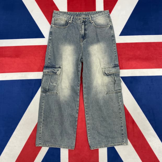 와이드 카고 데님팬츠 2XL