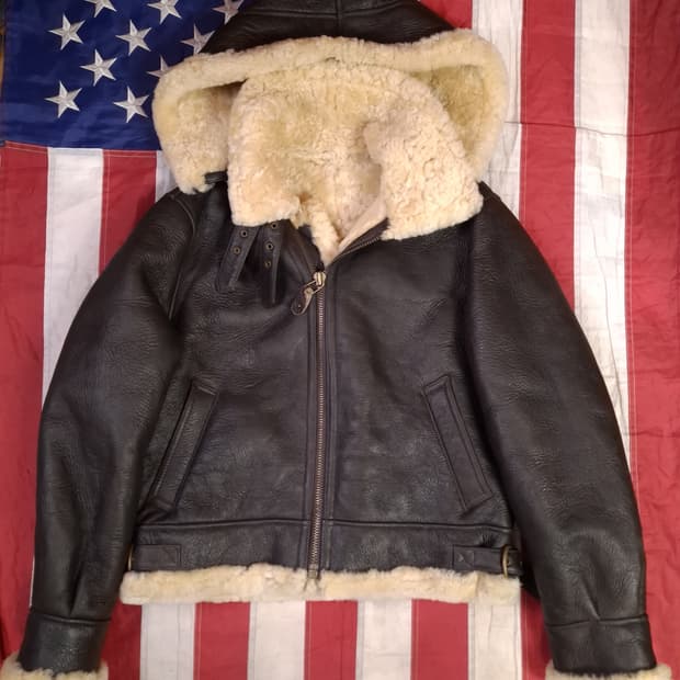 새제품급 미공군 B-3 TYPE 천연가죽 항공 폭격기 무스탕