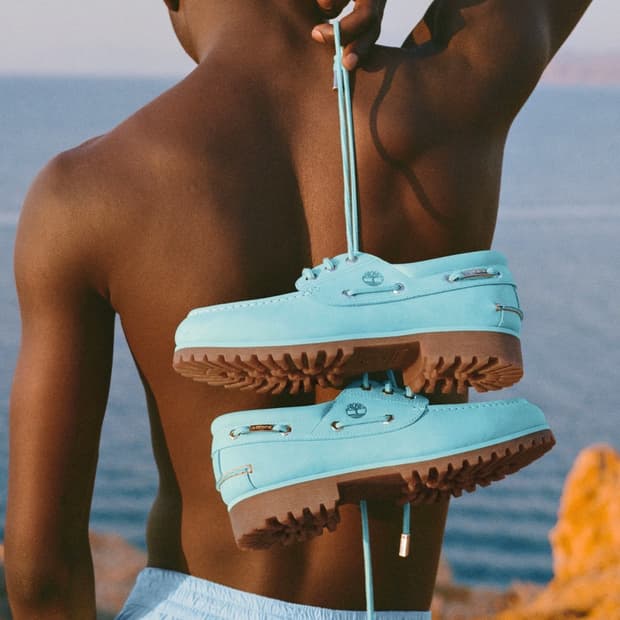 Jaquemus x timberland 콜라보 보트슈즈