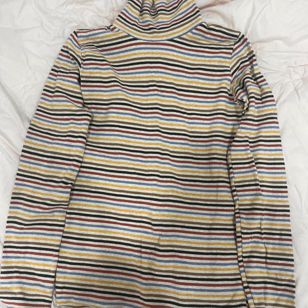 모리걸 하구미 무지개떡 줄무늬 목폴라