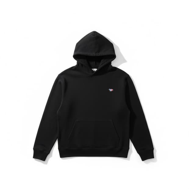 메종키츠네 블랙 폭스 후드티 라지