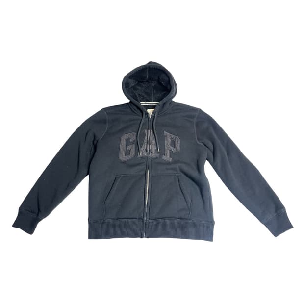 GAP 블랙 로고 후드 집업 L