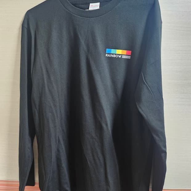 레인보우 블랙긴팔 티셔츠