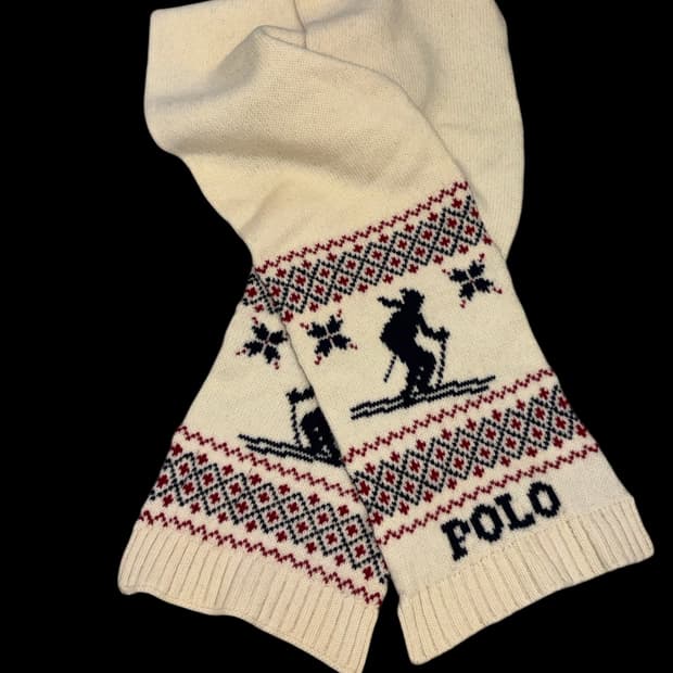 폴로 랄프로렌 스키 패턴 울 머플러 목도리