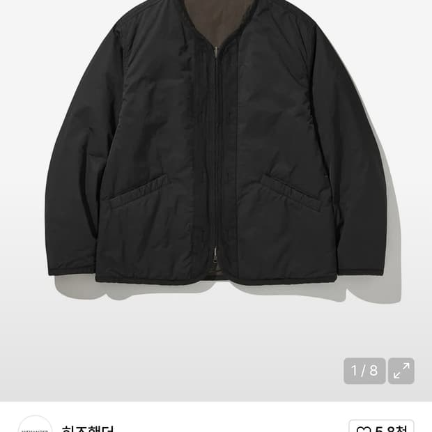 히즈핸더 라이너 자켓 블랙차콜