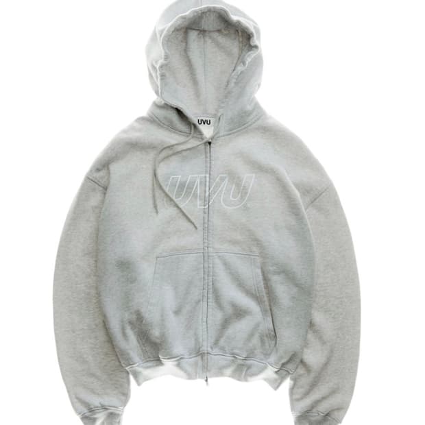 (신상품/미개봉) UVU 아웃라인 지퍼 후드 라이트 그레이 말