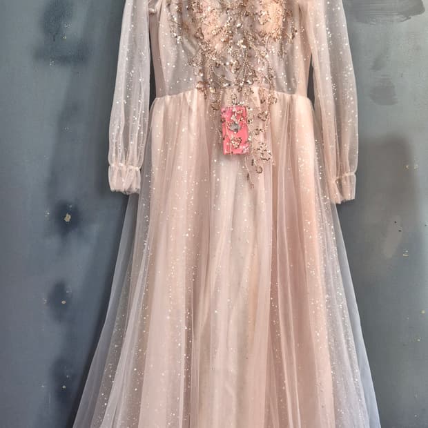 톤다우핑크 스팽글 롱 드레스 55 66