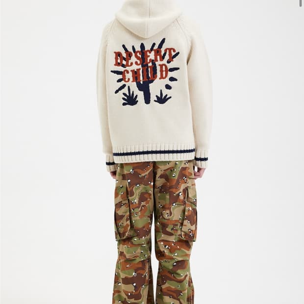 애프터프레이 코위찬 집업 니트 후디 아이보리 s