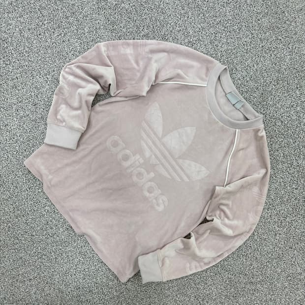 M 아디다스 Adidas 여성 롱 벨벳 긴팔티 0701J2