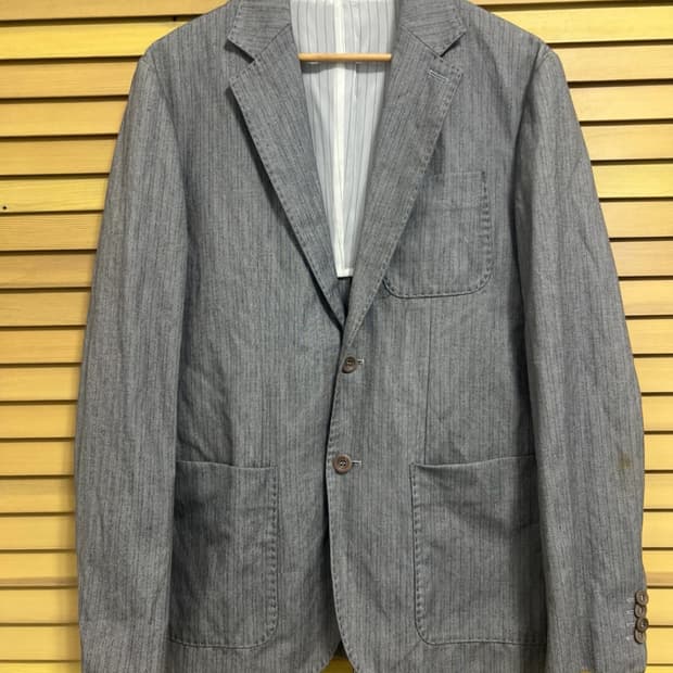 씨피컴퍼니 남성 스트라이프코튼자켓

