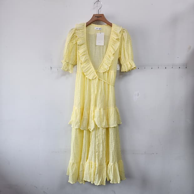 MAYBINS 옐로우 캉캉 롱 원피스