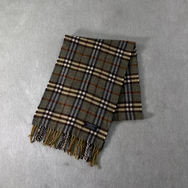 버버리 노바체크 램스울 그린 머플러 