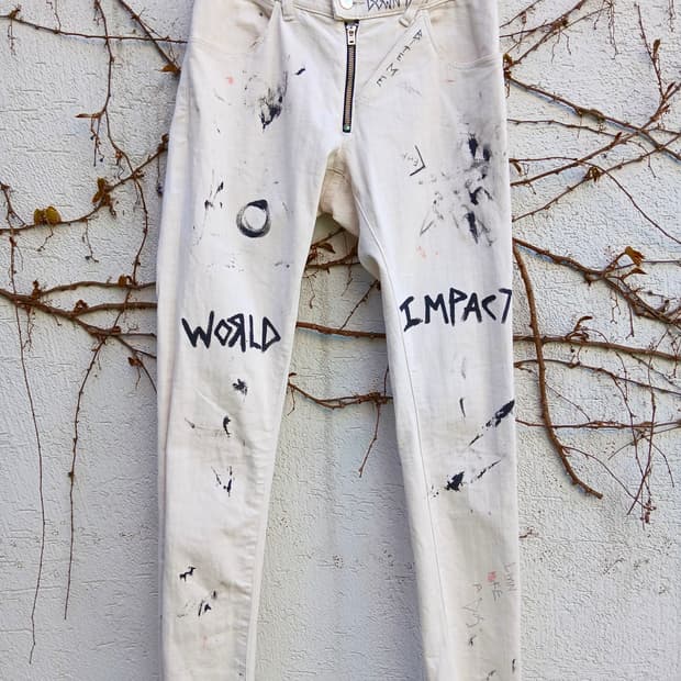 (ss18/유니크)BOND "world impact" 핸드페인팅스키니진