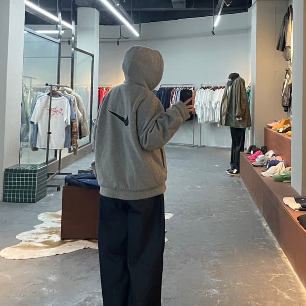 나이키 00s 올드스쿨 빅로고 플리스 자켓 H2016