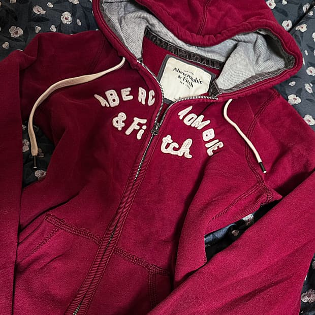 아베크롬비 와인색 후드집업 M