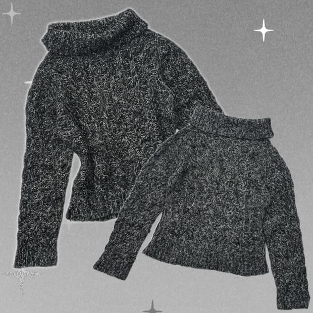 락 펑크 하프넥 니트 쿠앤크맛 겨울 레이어드 베이직 공겜여주 지뢰계