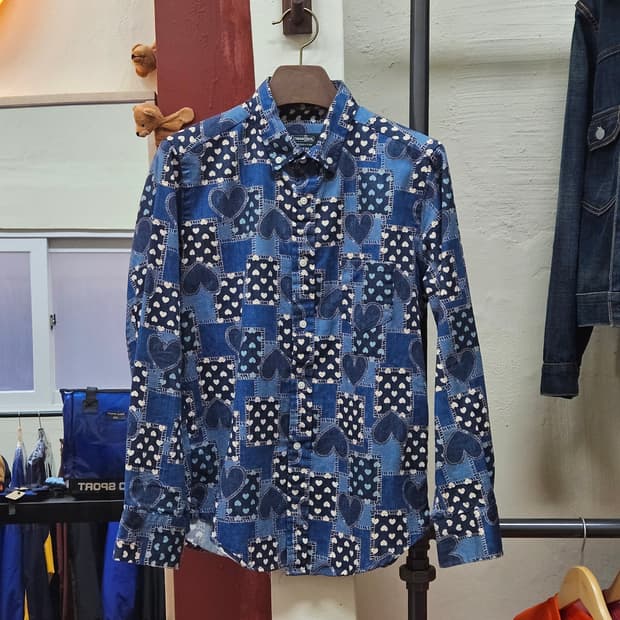 짓먼 브로스 × 오프닝세레모니 하트 패치워크 셔츠 85~90