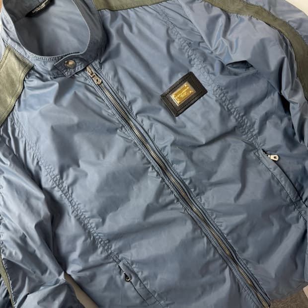 돌체앤가바나 레더 트림 나일론 자켓 