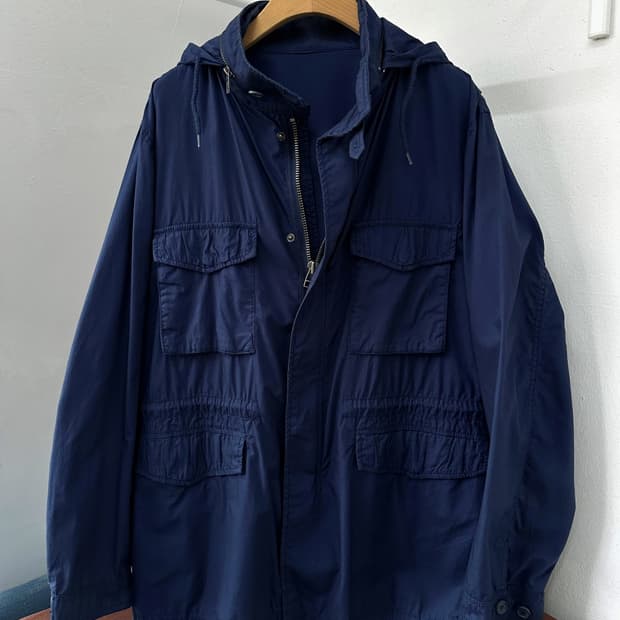 Hooded 2way zip field jacket