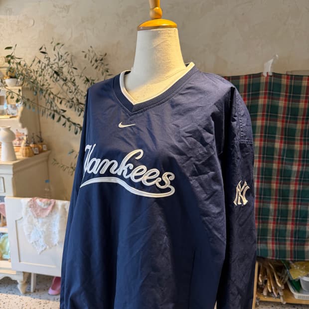 90's-00's 나이키 양키스 웜업 바람막이 윈드브레이커 자켓 XL