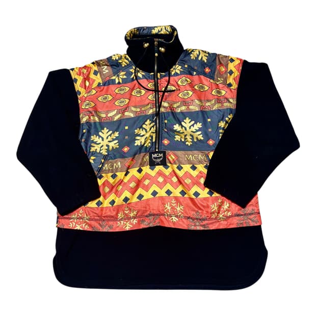 MCM 올드스쿨 멀티컬러 플리스 아노락(36)