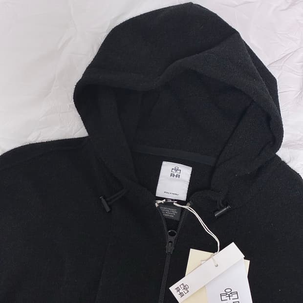 폴리테루 플리스 집 후디 / 블랙 3