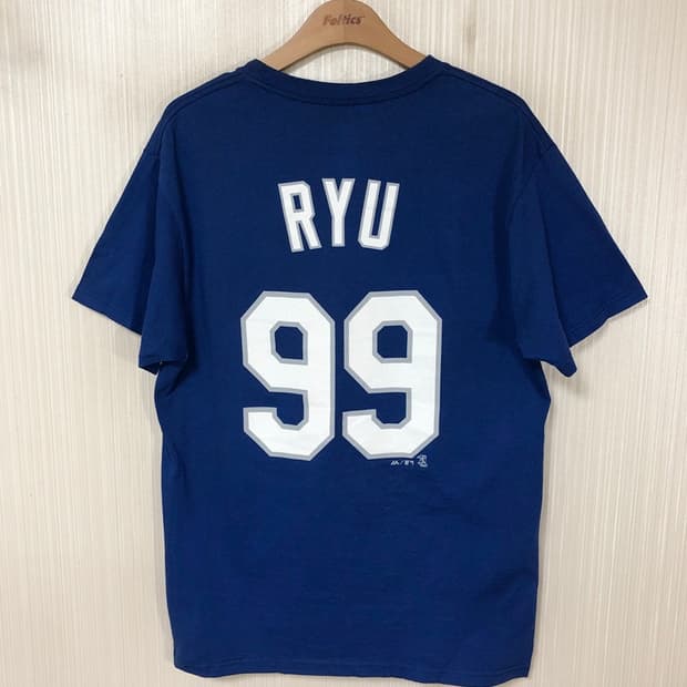 MLB 마제스틱 LA다져스 플레이어티셔츠 M #99 류현진