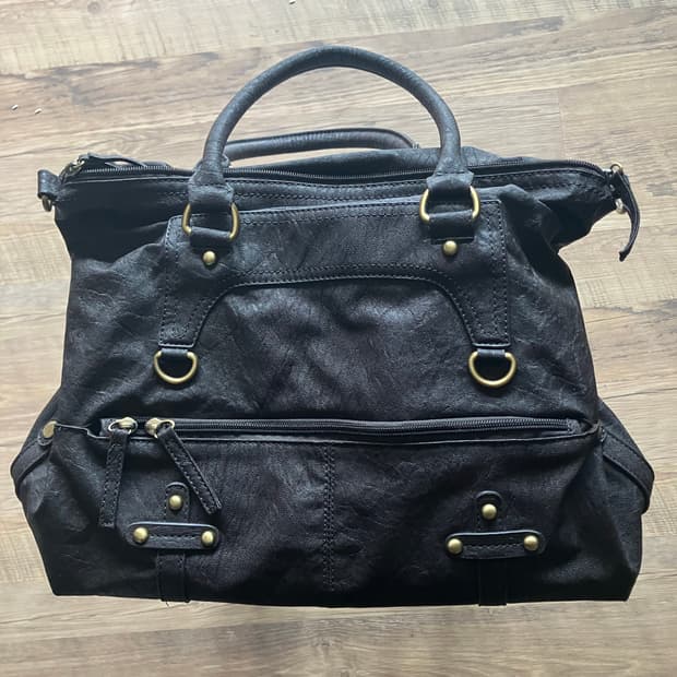 일본 빈티지 브라운 숄더 토트백