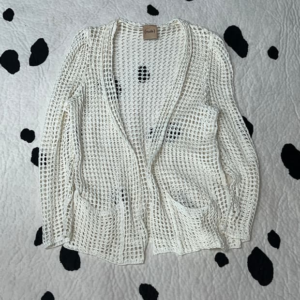 (nude) net cardigan
