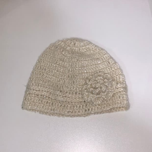 빈티지 플라워 니트 비니 모자