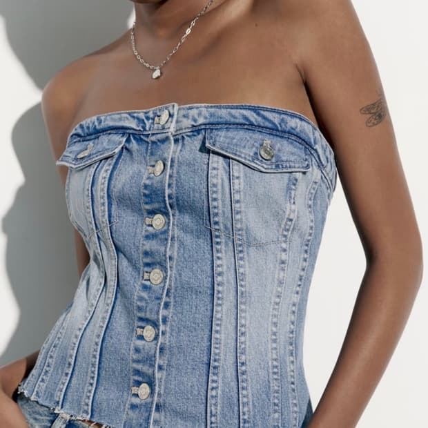자라 데님 코르셋 탑 xs