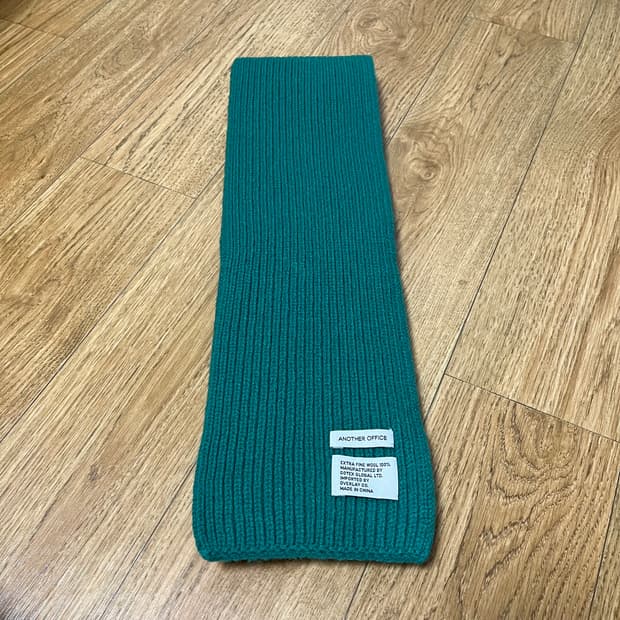 어나더오피스 엑스트라파인울 100% 머플러 포레스트그린 목도리