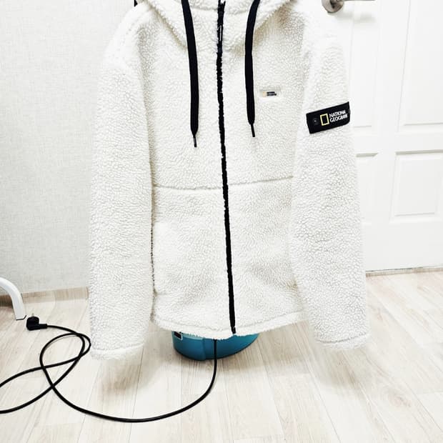 (105)XL ☆초대장급☆ 내셔널지오그래픽 [화이트] 쉐르파 후리스점퍼