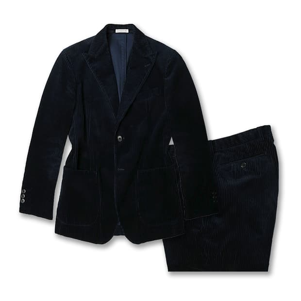 에토네 [Etonne] 다크 네이비 코듀로이 3ps Niedieck 수트